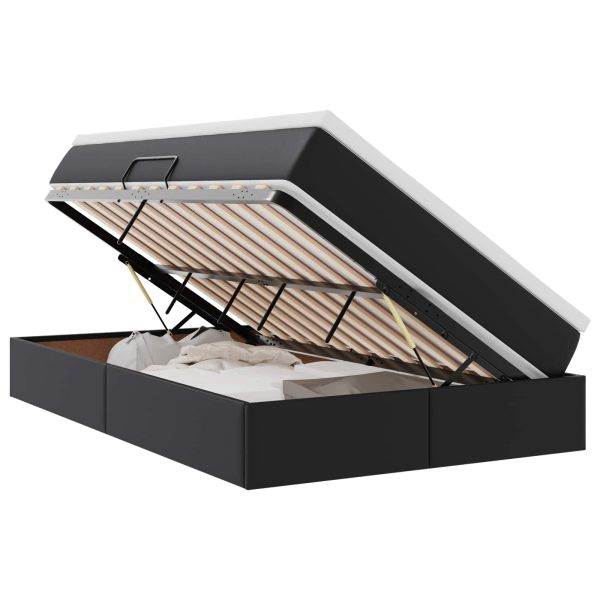 Легло с място за съхранение и матрак Черно 120 x 190 cm