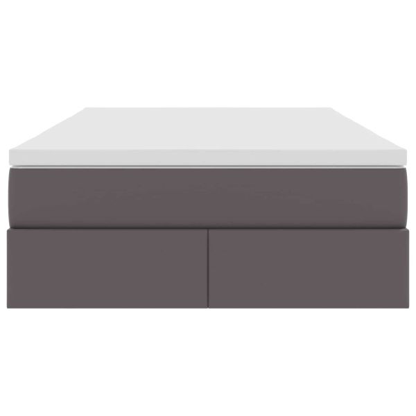 Легло с място за съхранение и матрак с матрак Сив 120 x 190 cm
