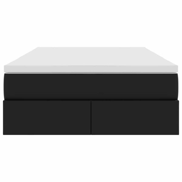 Легло с място за съхранение и матрак Черно 120 x 200 cm
