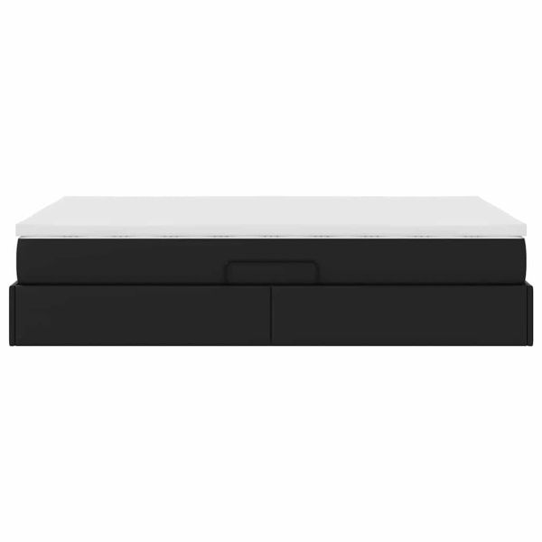 Легло с място за съхранение и матрак Черно 120 x 200 cm