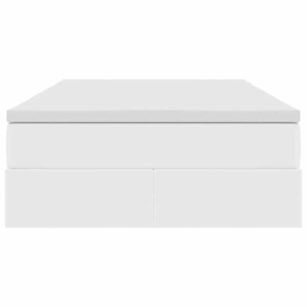 Легло с място за съхранение и матрак с матрак Бяло 120 x 200 cm