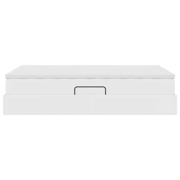 Легло с място за съхранение и матрак с матрак Бяло 120 x 200 cm