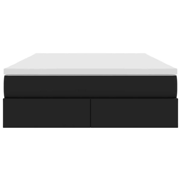 Легло с място за съхранение и матрак Черно 140 x 190 cm