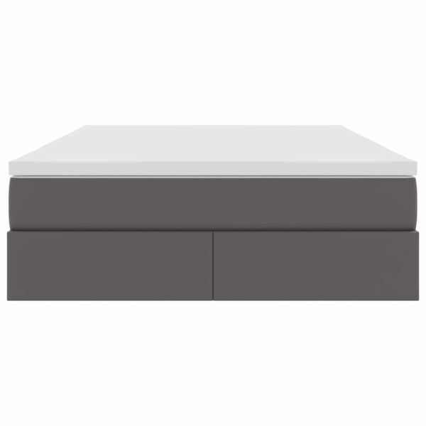 Легло с място за съхранение и матрак с матрак Сив 140 x 200 cm