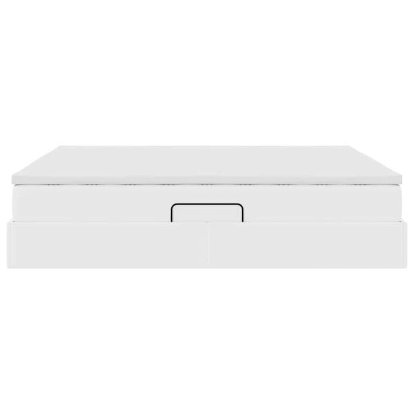 Легло с място за съхранение и матрак с матрак Бяло 160 x 200 cm