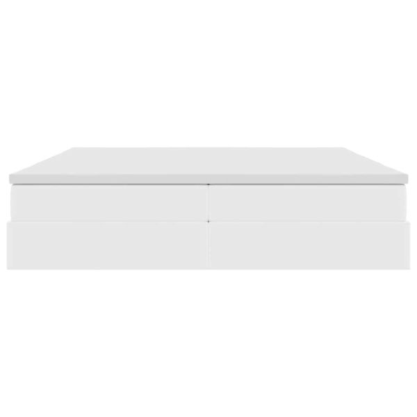 Легло с място за съхранение и матрак с матрак Бяло 200 x 200 cm