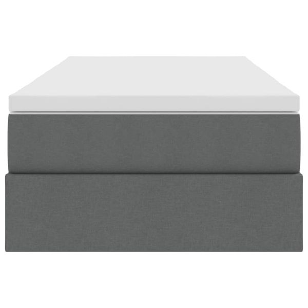 Легло с място за съхранение и матрак Тъмен сив 100 x 200 cm