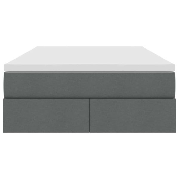 Легло с място за съхранение и матрак Тъмен сив 120 x 200 cm