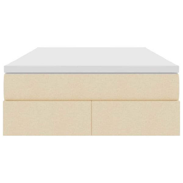 Легло с място за съхранение и матрак с матрак Крем 120 x 200 cm