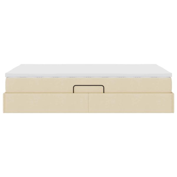 Легло с място за съхранение и матрак с матрак Крем 120 x 200 cm