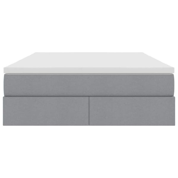 Легло с място за съхранение и матрак Светлосиво 140 x 190 cm