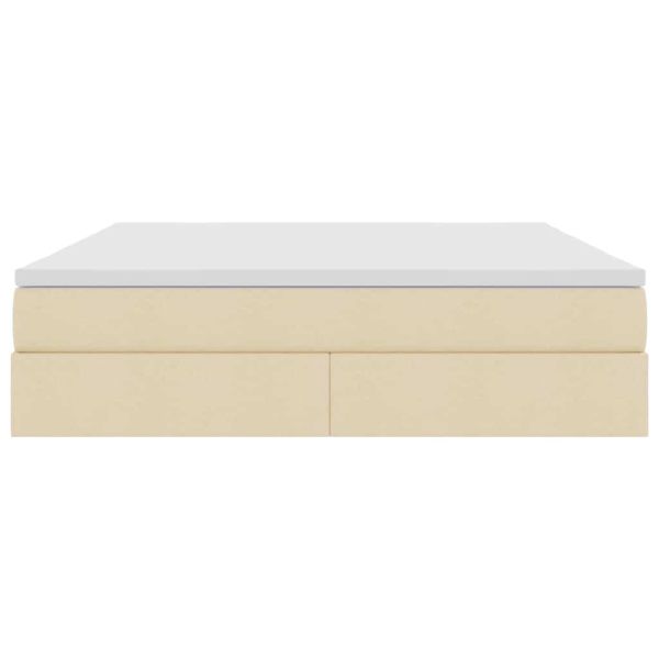 Легло с място за съхранение и матрак с матрак Крем 180 x 200 cm