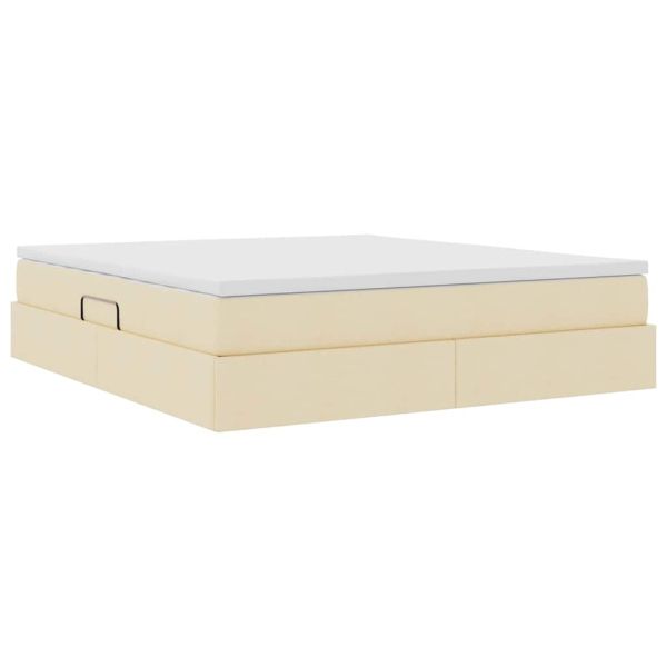 Легло с място за съхранение и матрак с матрак Крем 180 x 200 cm