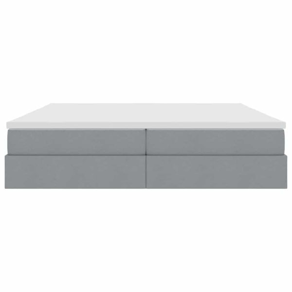 Легло с място за съхранение и матрак Светлосиво 200 x 200 cm