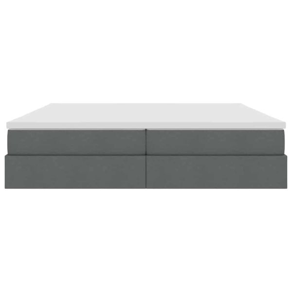 Легло с място за съхранение и матрак Тъмен сив 200 x 200 cm