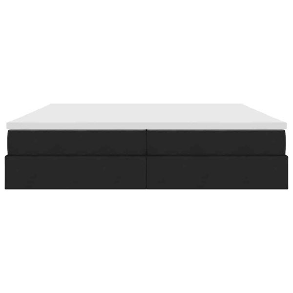 Легло с място за съхранение и матрак Черно 200 x 200 cm