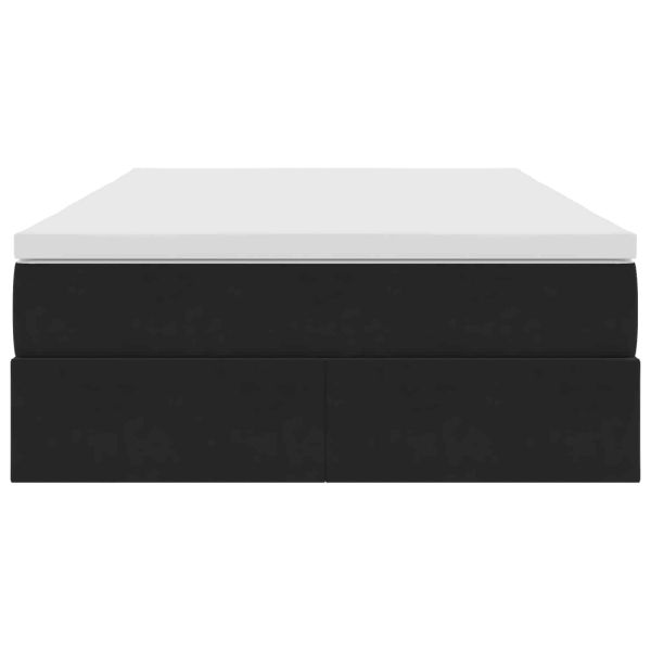 Легло с място за съхранение и матрак Черно 120 x 190 cm Кадифе