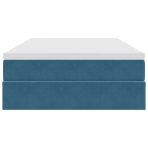 Легло с място за съхранение и матрак Синьо 120 x 190 cm Кадифе