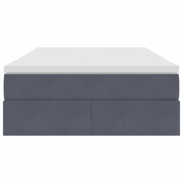 Легло с място за съхранение и матрак Тъмен сив 120 x 200 cm
