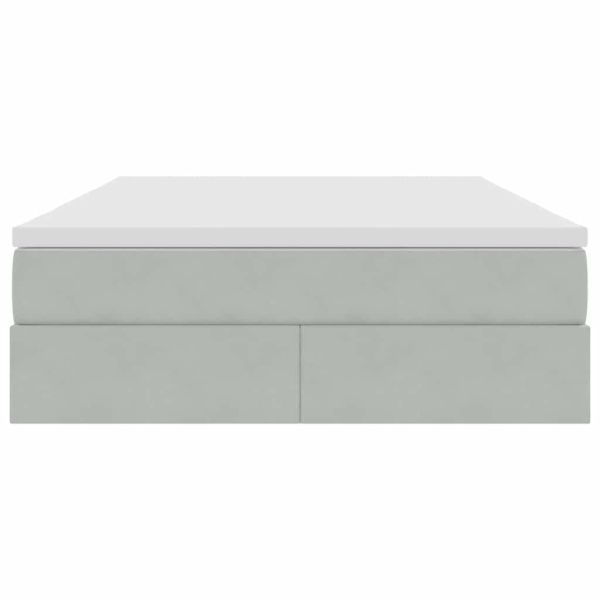 Легло с място за съхранение и матрак Светлосиво 140 x 200 cm