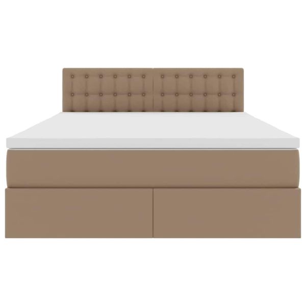 Легло с място за съхранение и матрак Капучино 140 x 190 cm