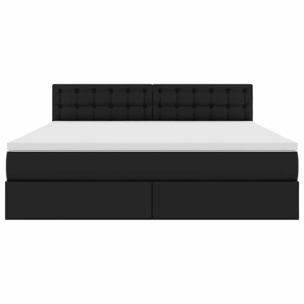 Легло с място за съхранение и матрак Черно 180 x 200 cm