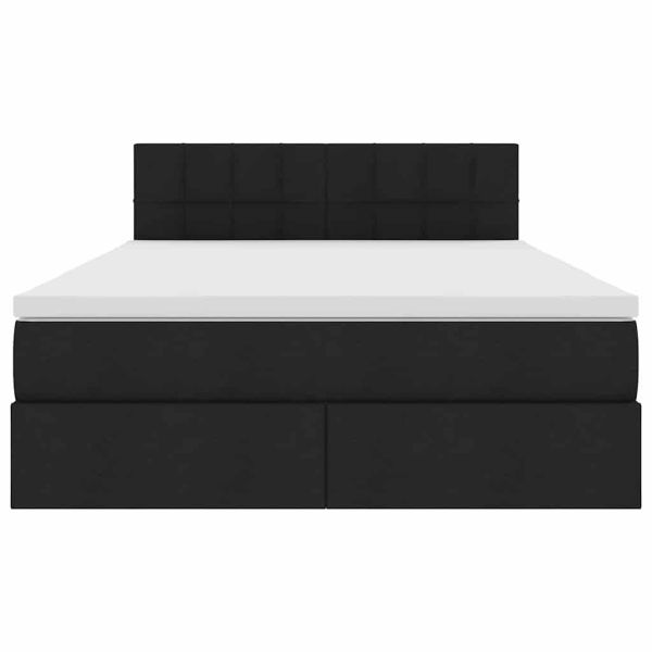 Легло с място за съхранение и матрак Черно 120 x 200 cm