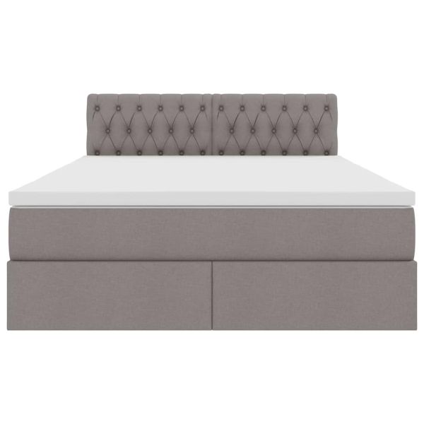 Легло с място за съхранение и матрак Таупе 140 x 190 cm