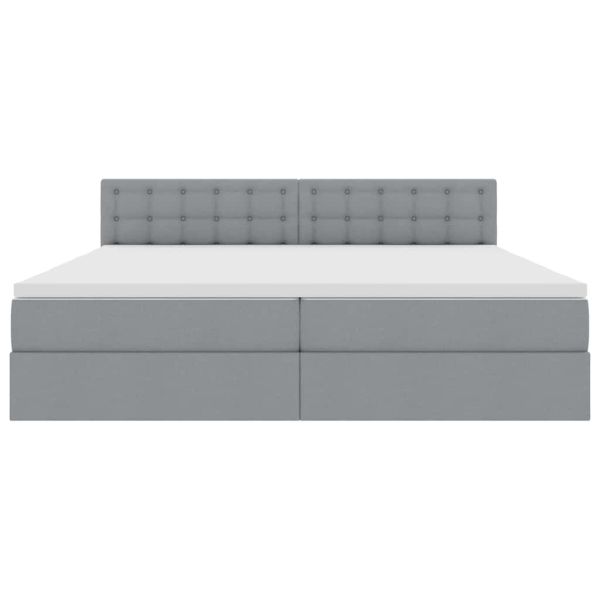 Легло с място за съхранение и матрак Светлосиво 200 x 200 cm