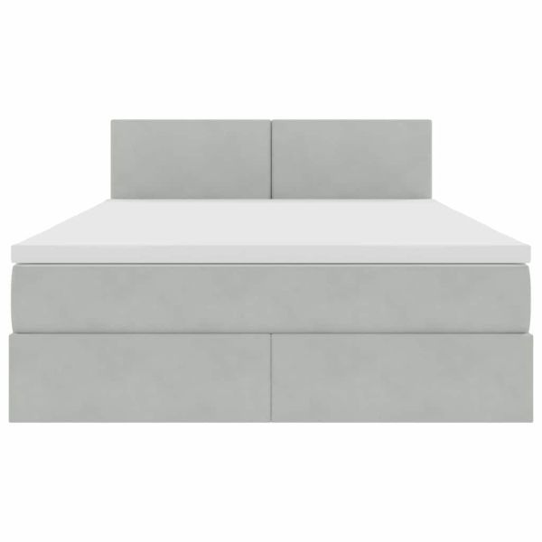 Легло с място за съхранение Светлосиво 140 x 190 cm Кадифе