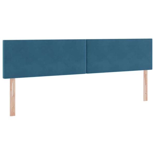 Легло с място за съхранение Тъмен син 200 x 200 cm Кадифе