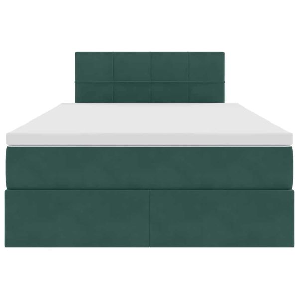 Легло с място за съхранение Тъмен зелен 120 x 200 cm Кадифе