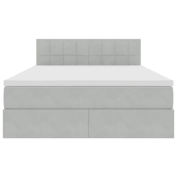 Легло с място за съхранение Светлосиво 140 x 200 cm Кадифе