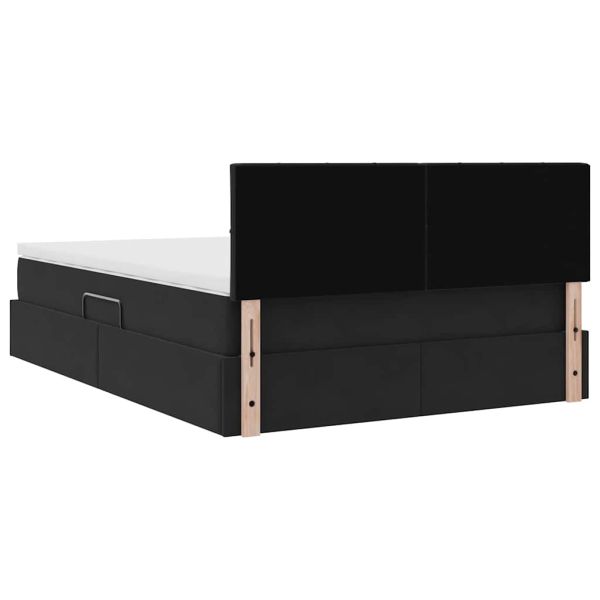 Легло с място за съхранение с матрак Черно 140 x 200 cm Кадифе