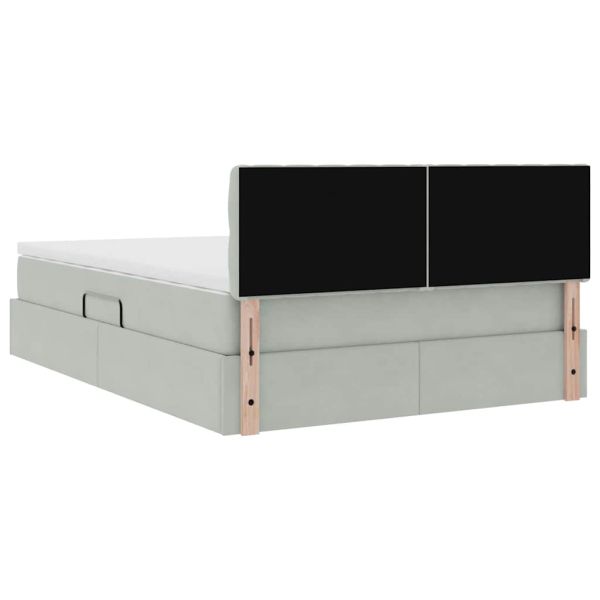 Легло с място за съхранение Светлосиво 140 x 200 cm Кадифе