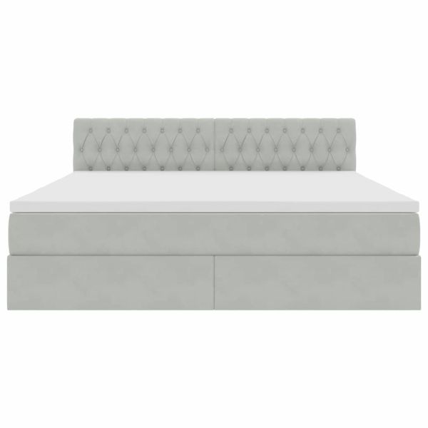 Легло с място за съхранение Светлосиво 180 x 200 cm Кадифе