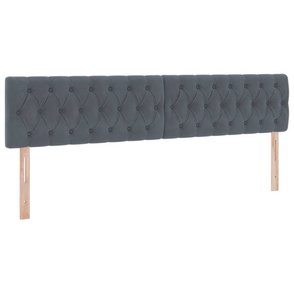 Легло с място за съхранение Тъмен сив 200 x 200 cm Кадифе