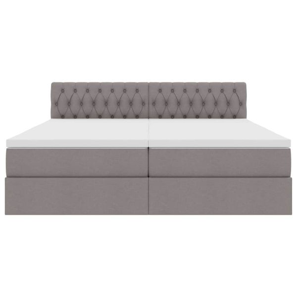 Легло с място за съхранение Таупе 200 x 200 cm Изкуствена