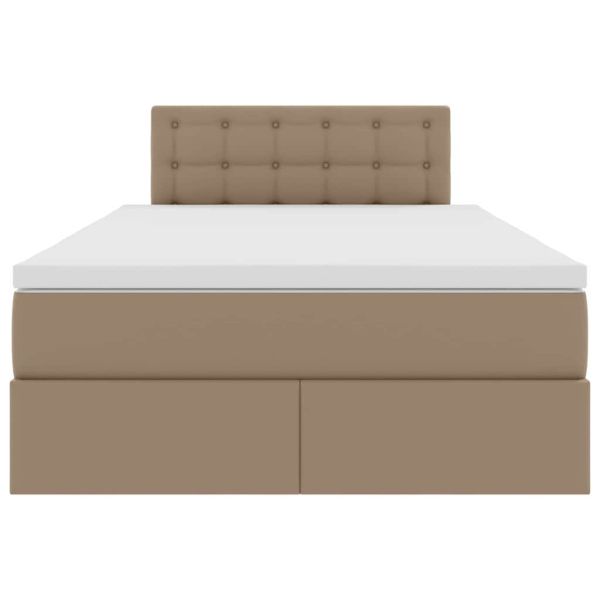 Легло с място за съхранение и LED с LED Капучино 120 x 200 cm