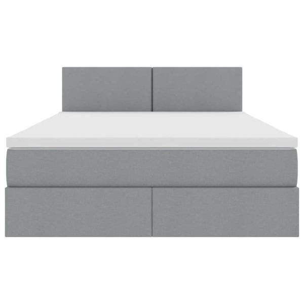Легло с място за съхранение и LED с LED Светлосиво 140 x 200 cm