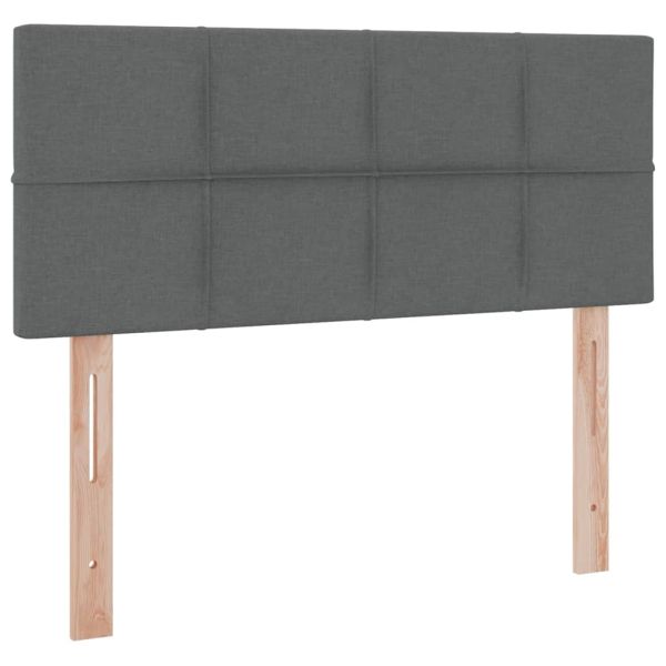 Легло с място за съхранение и LED с LED Тъмен сив 120 x 190 cm