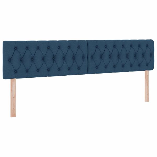 Легло с място за съхранение и LED Синьо 200 x 200 cm текстил