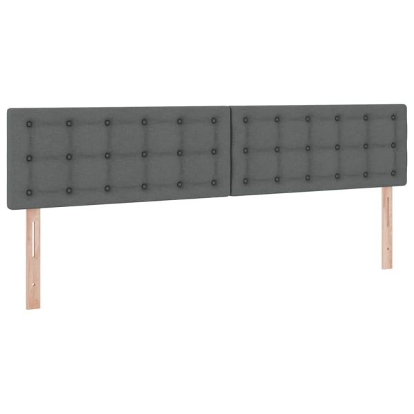 Легло с място за съхранение и LED с LED Тъмен сив 200 x 200 cm