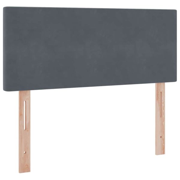 Легло с място за съхранение и LED Тъмен сив 120 x 190 cm Кадифе