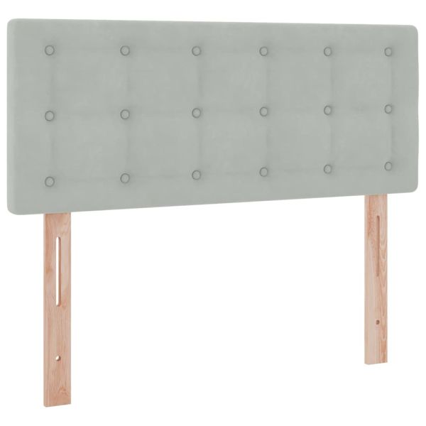 Легло с място за съхранение и LED с LED Светлосиво 120 x 200 cm