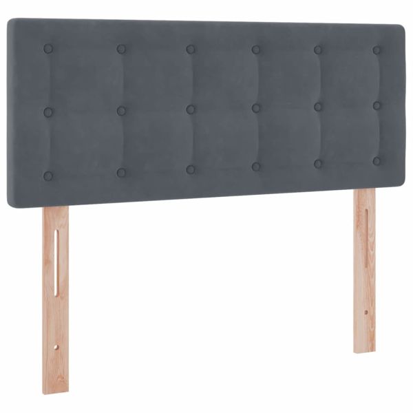 Легло с място за съхранение и LED Тъмен сив 120 x 200 cm Кадифе