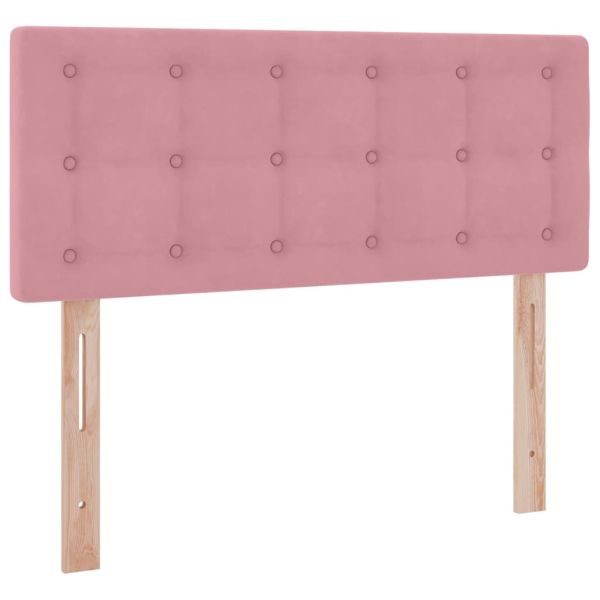 Легло с място за съхранение и LED Розово 120 x 200 cm Кадифе