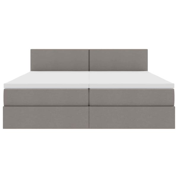 Легло С LED лентисти светлини Таупе 200 x 200 cm текстил