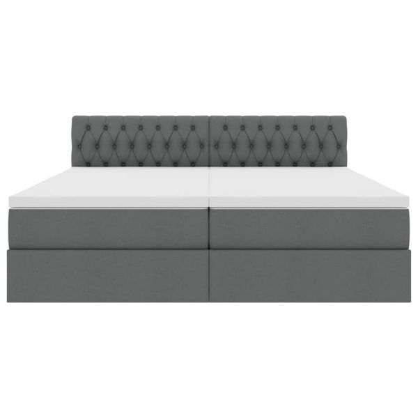 Легло С LED лентисти светлини Тъмен сив 200 x 200 cm текстил