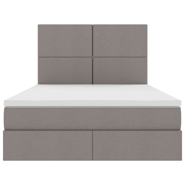 Легло с място за съхранение и матрак Таупе 140 x 190 cm